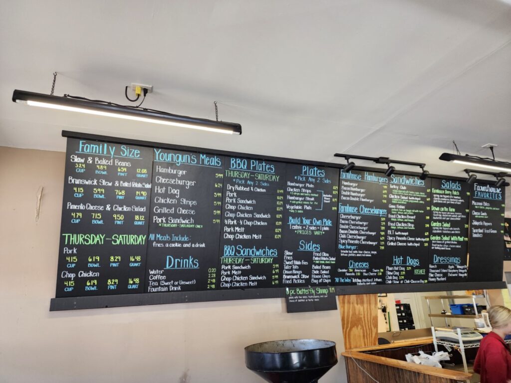 Blue Creek Menu 1