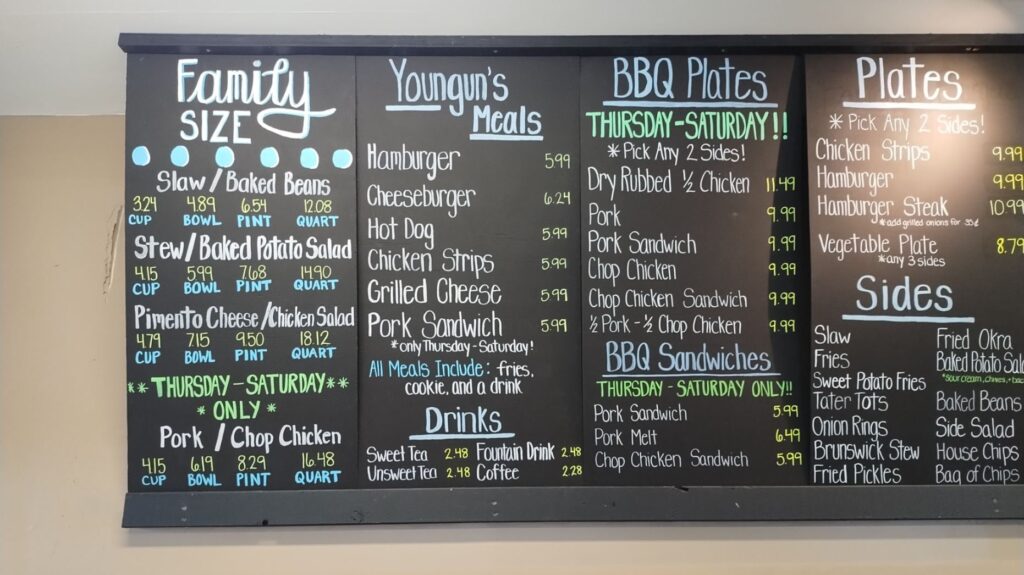 Blue Creek Menu 2