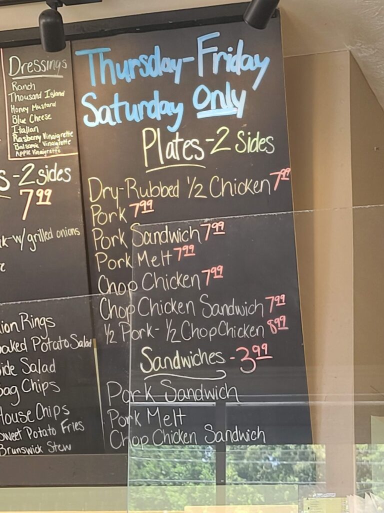Blue Creek Menu 8